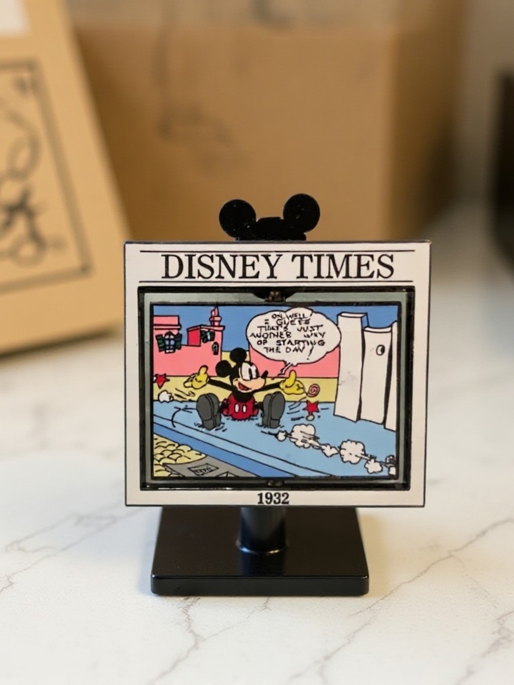 Disney Retro Mickey Comic Desk Frame – Black, White, Red, Blue